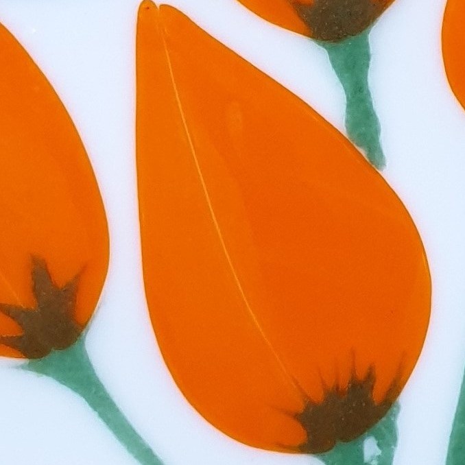 Feathered Glass pip stacey orange tulips