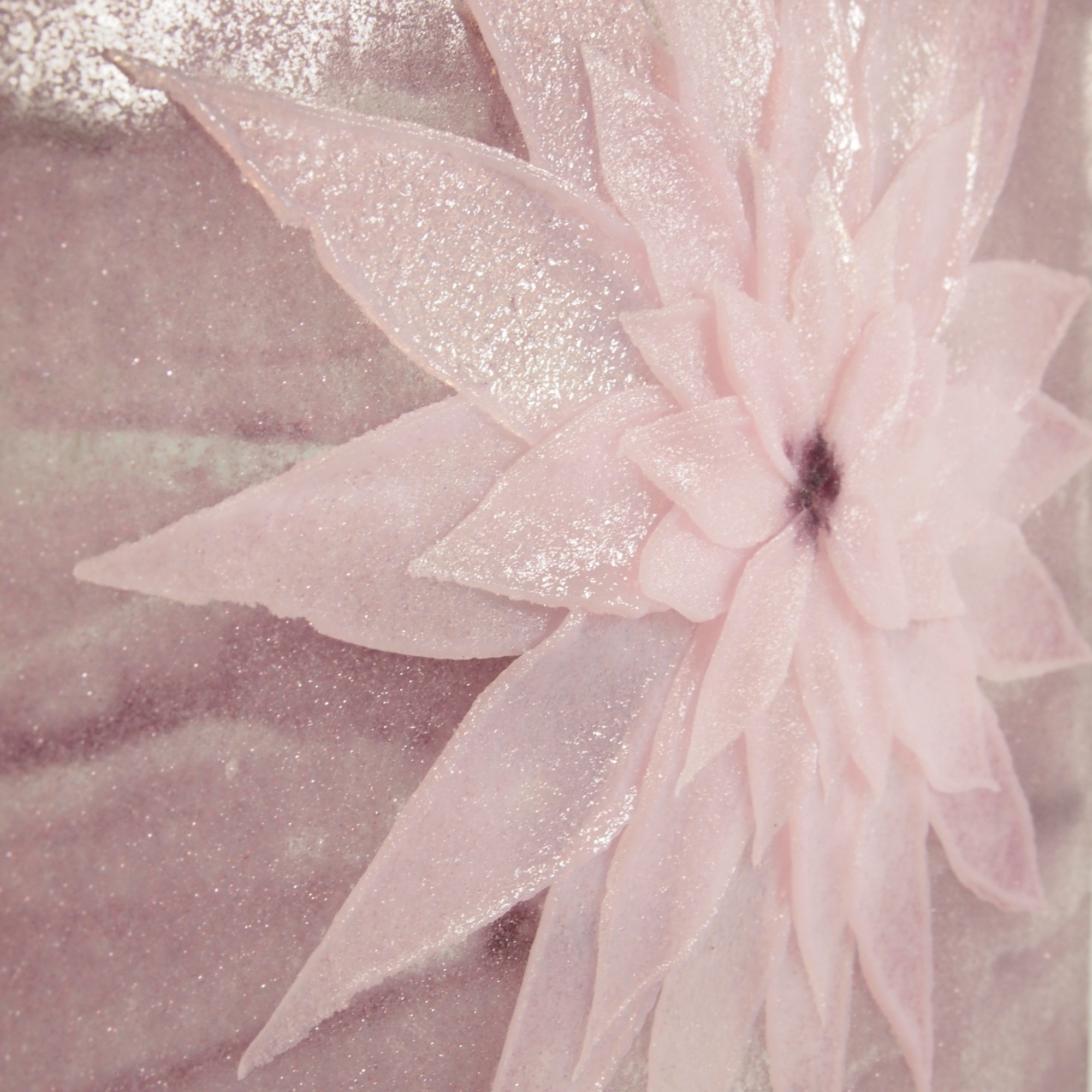 Feathered Glass Cherry Blossom Branch