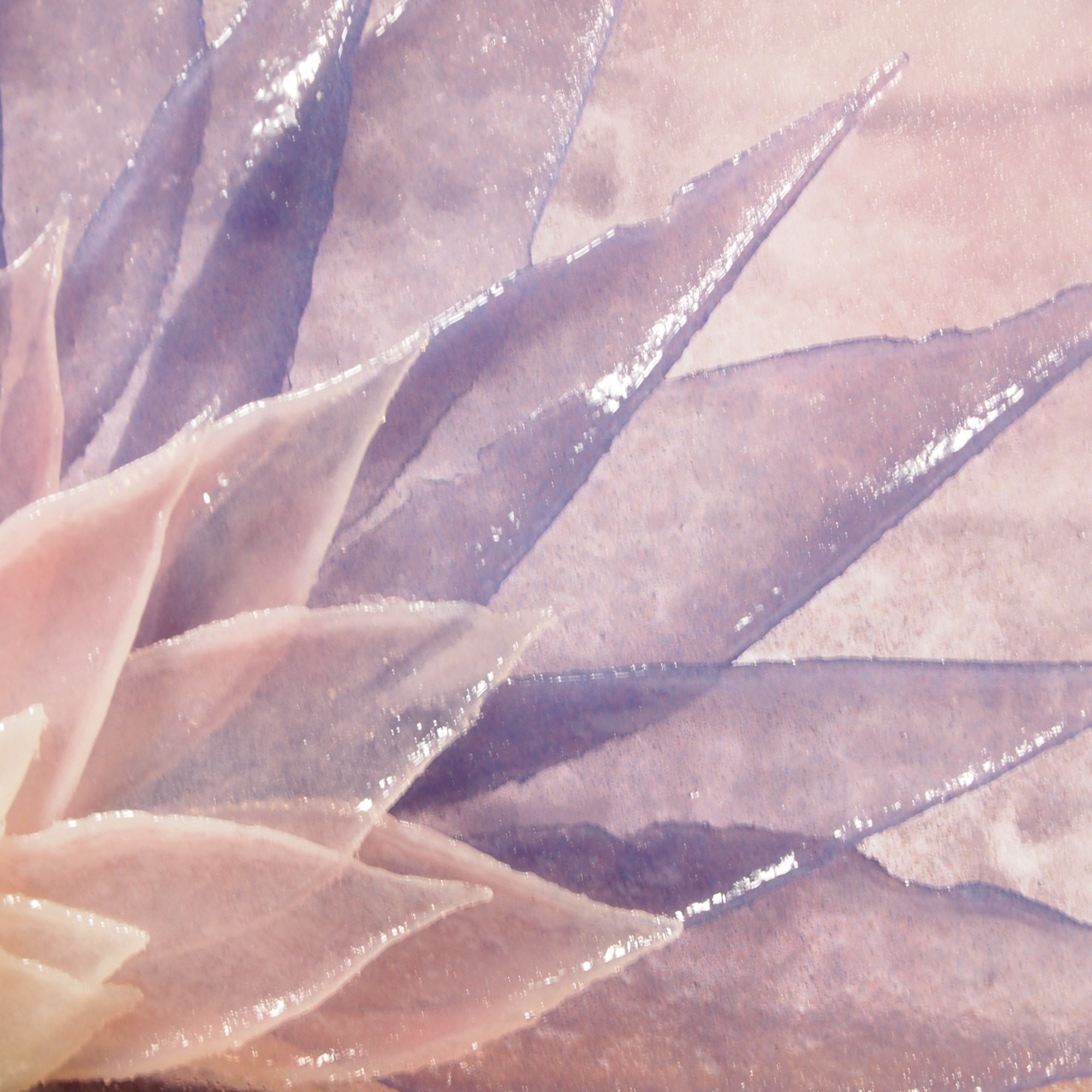 Feathered Glass pip stacey lavender pink dahlia